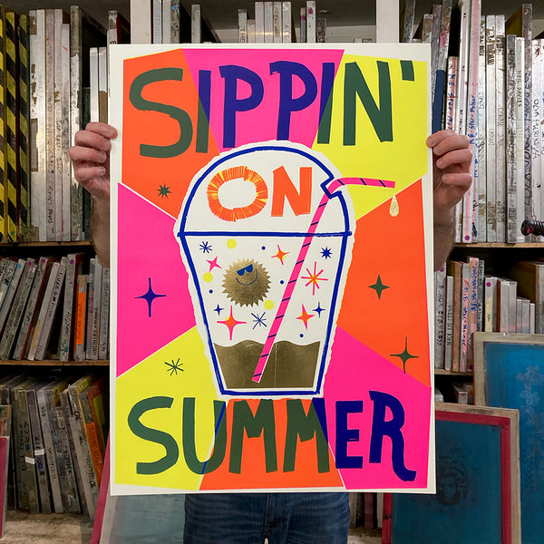 David Newton Sippin' on Summer Screenprint