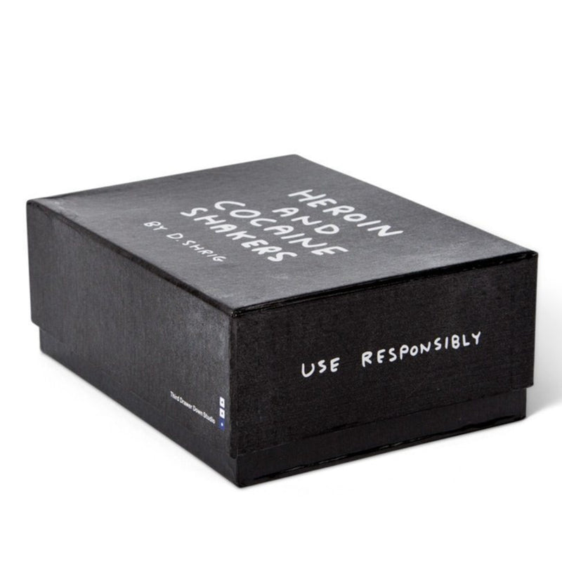 Salt and Pepper 'Heroin and Cocaine' Shakers Gift Box by David Shrigley x Third Drawer Down