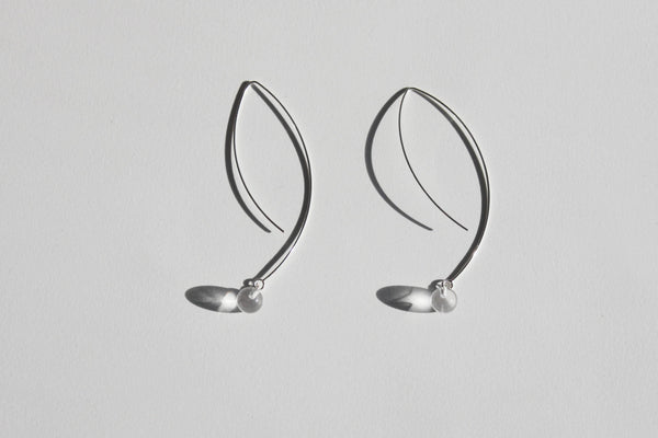 SMALL Crystal Rock Sphere Drop Sterling Silver Earrings