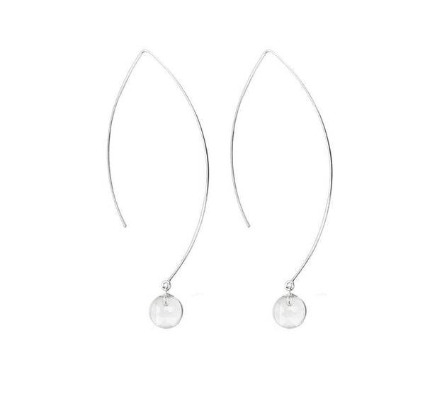 Handmade statement pendants in Sterling Silver embellished with 2 large rock crystal spheres