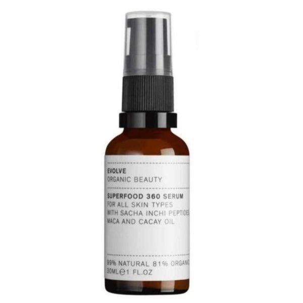 Picture of Evolve Organic Beauty's Award Winning Superfood 360 Face Serum available now at cuemars.com