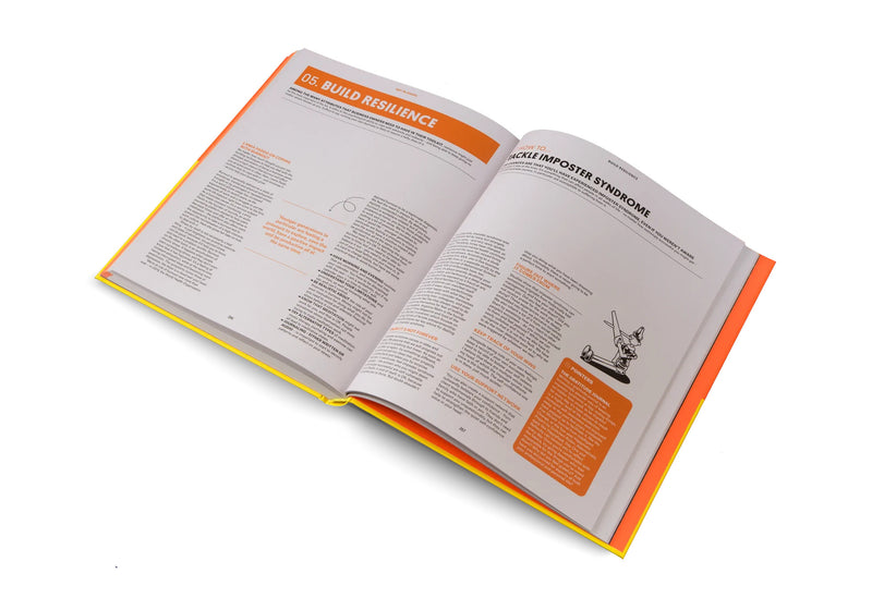 Work Better, Live Smarter, Be Happier bright orange coffee table book on how to build a business and a life you love, by Gestalten. Available at www.cuemars.com