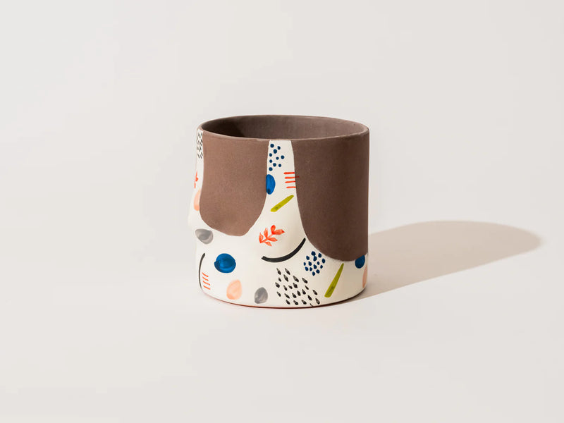 Handmade Plant Pot - Confetti Dark Top