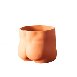Handmade terracotta tone Male Nude Bottom ceramic plant pot by Group Partner 