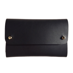 Vegetable tanned leather black card wallet handmade by slow fashion UK brand Kles