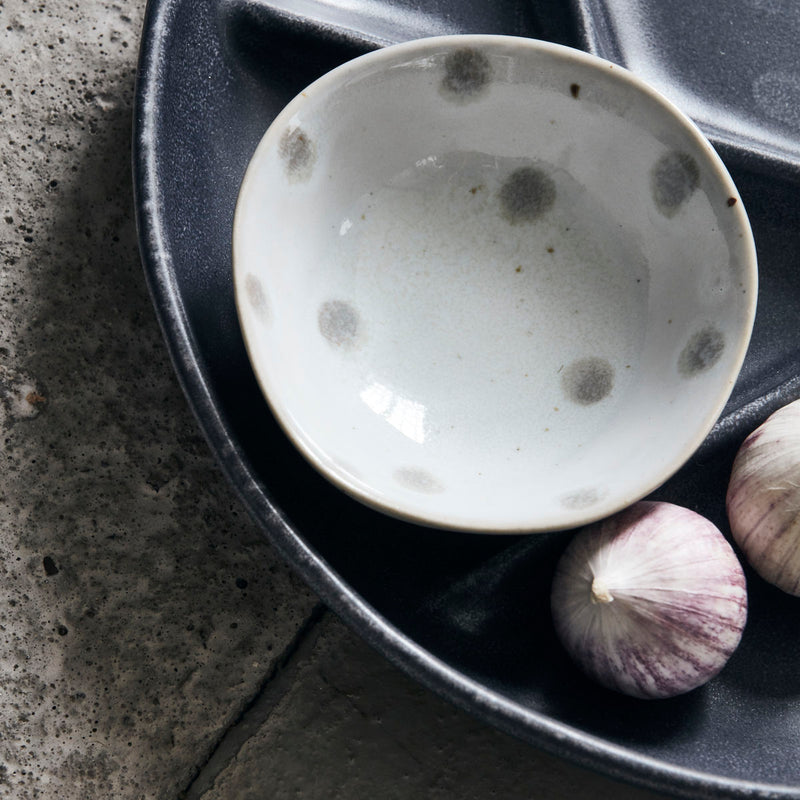 Lifestyle Photo of Stoneware Dish by House Doctor - Dotted Pattern | Discover Kitchenware now at cuemars.com