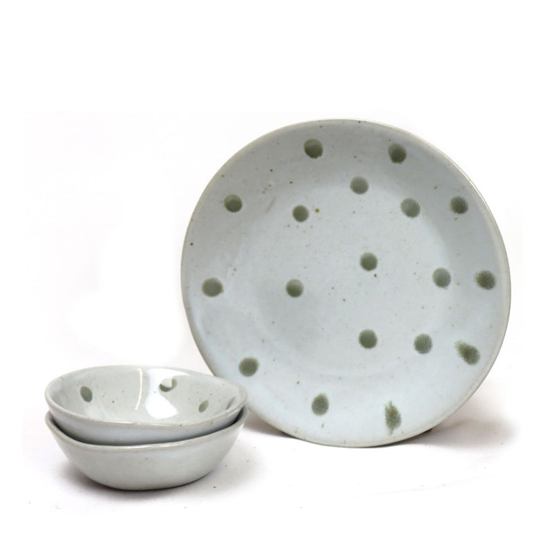 Stoneware Dish with matching Plates by House Doctor - Dotted Pattern | Discover Kitchenware now at cuemars.com