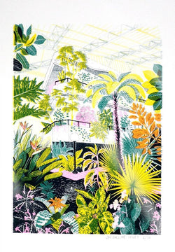 limited edition 4 colour screen printed illustration of the Barbican Conservatory