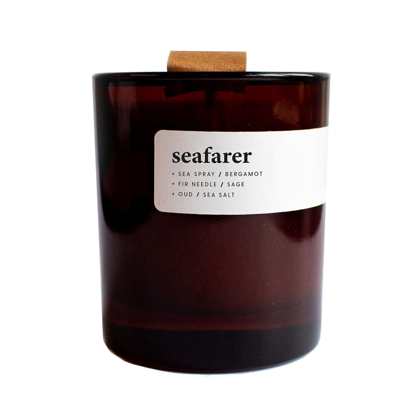 Eco Soy Wax Candle - Seafarer - in Amber Glass Jar with Eco Lid - Keynvor available at Cuemars