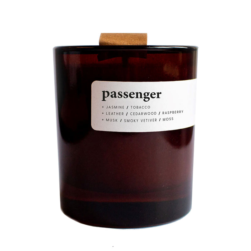 Eco Soy Wax Candle - Passenger - in Amber Glass Jar with Eco Lid - Keynvor available at Cuemars