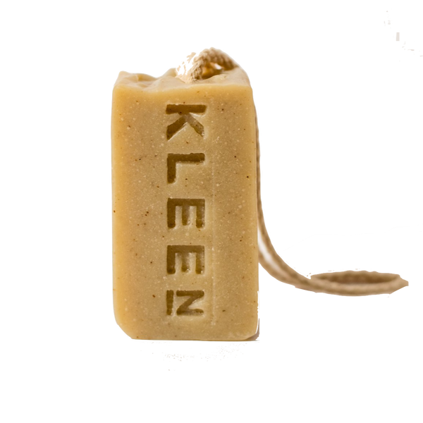 Soap on a cotton rope by natural skincare brand Kleen soaps