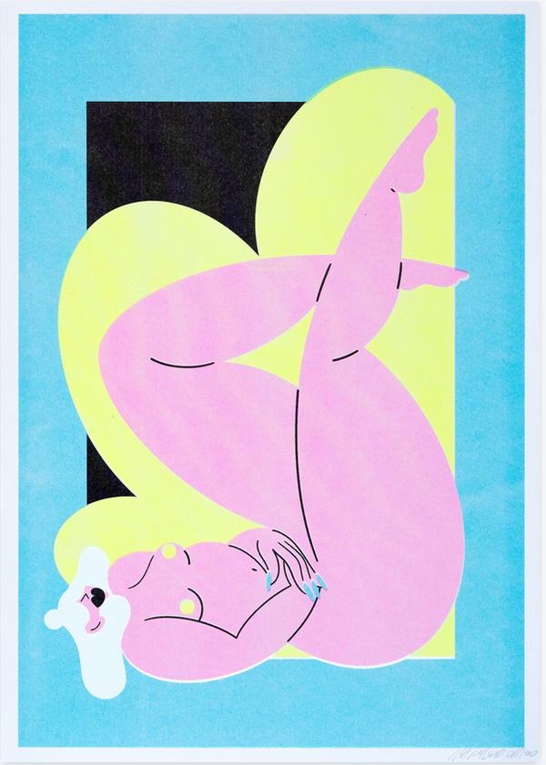 riso print of a nude woman by french illustrator marylou faure available at cuemars