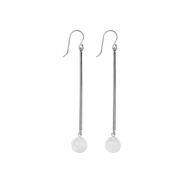 handmade sterling silver and rock crystal pendant earrings