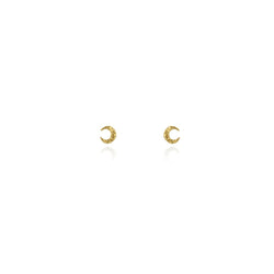 23ct gold plated Silver Crescent Moon stud earrings by Momocreatura