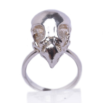 Sterling Silver Bird of Prey Skull ring