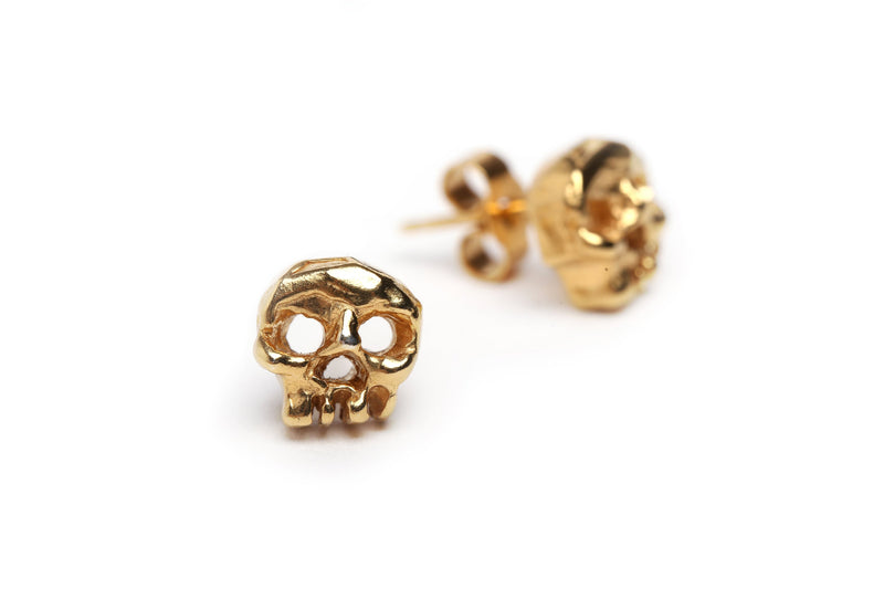 Handmade phantom ear studs in 24ct gold plated sterling silver