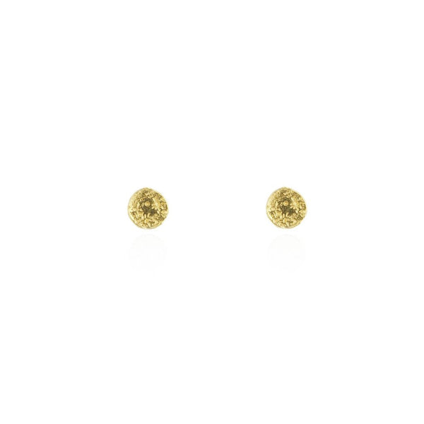 Handmade gold plated full moon studs by momocreatura