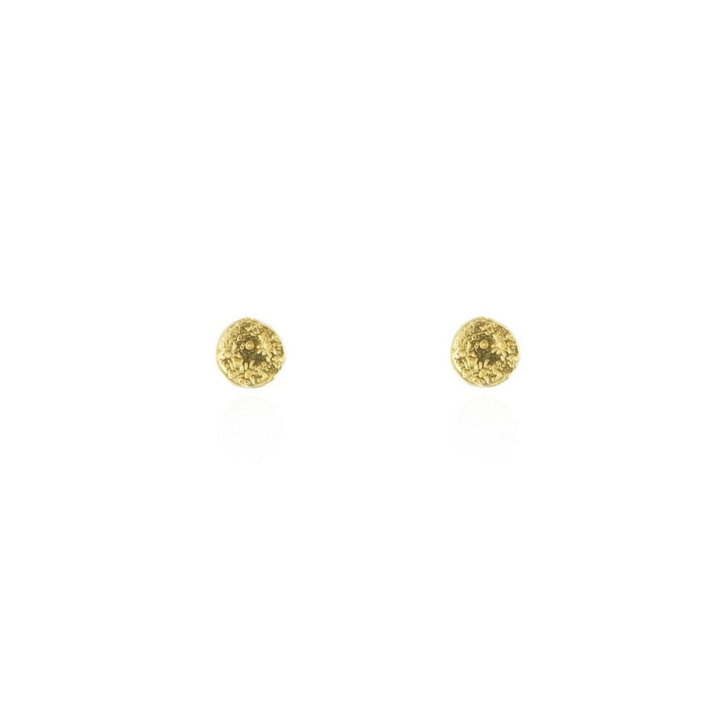 Handmade gold plated full moon studs by momocreatura