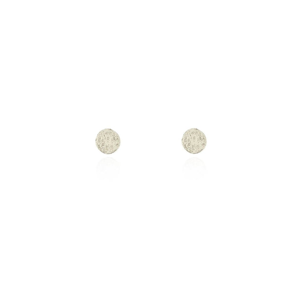handmade mini moon studs in sterling silver by Japanese artist based in London Momocreatura