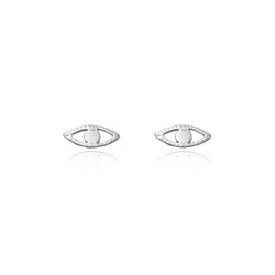 two silver eye studs handmade by momocreatura, jewellery maker in London