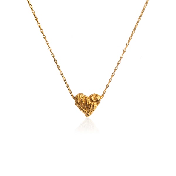22ct gold heart necklace handmade by Niza Huang