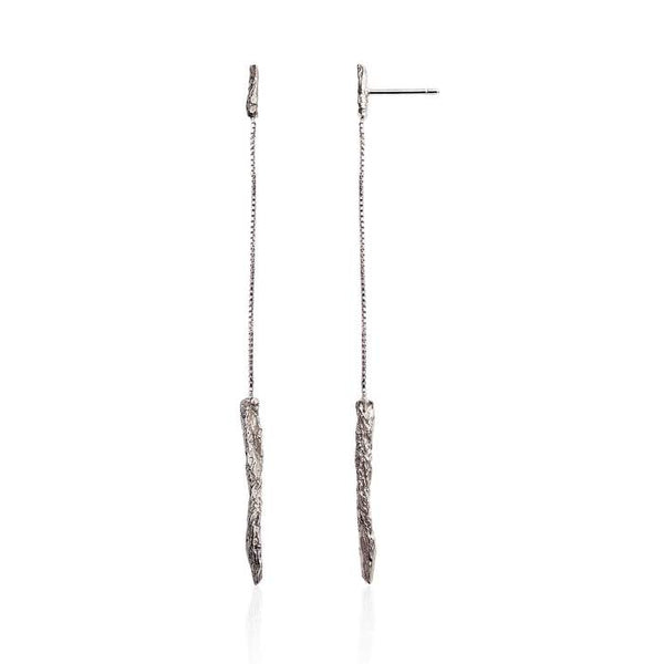 Handcrafted Silver Pendant earrings by designer and maker Niza Huang available at cuemars.com
