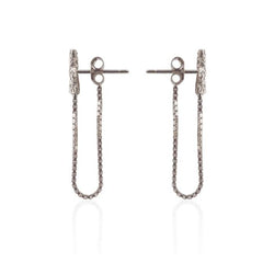 Niza Huang handcrafted raw sterling silver chain studs