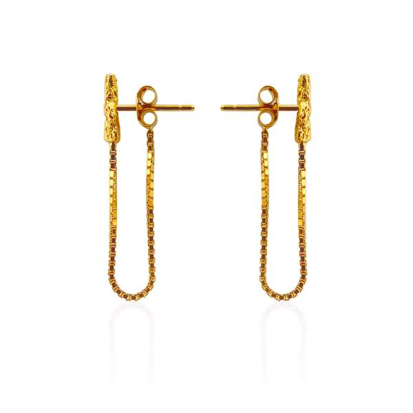 22ct gold plated chain earrings by Niza Huang from the Illusion collection available at cuemars.com