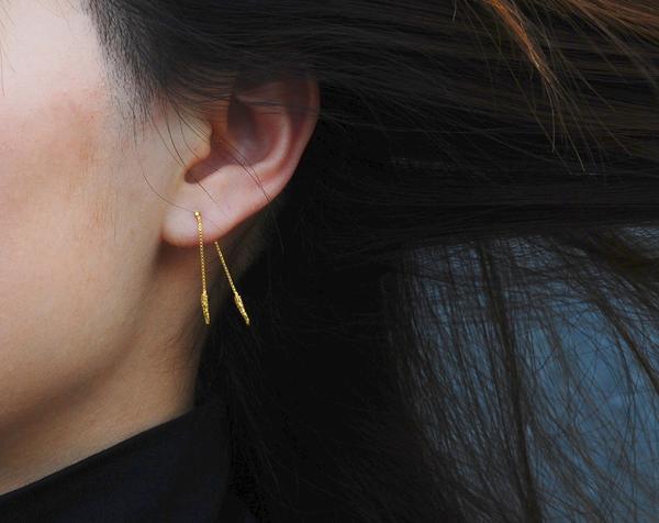 22ct gold plated tinkling earrings by Niza Huang from the Illusion collection available at cuemars.com