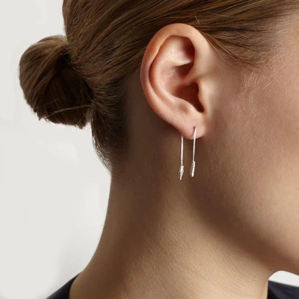 Silver tinkling earrings by Niza Huang from the Illusion collection available at cuemars.com