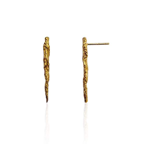 22ct gold plated silver Illusion Stick Studs earrings by Niza Huang from the Illusion collection available at cuemars.com