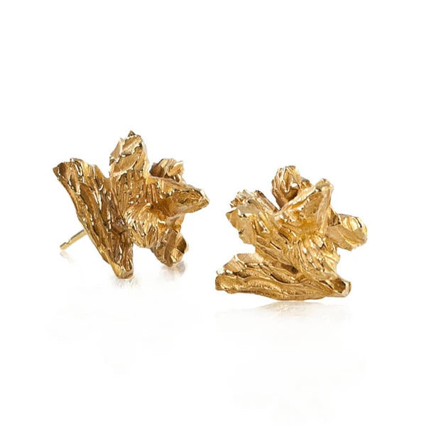 22ct gold plated Irregular Stud earrings by Niza Huang from the Under Earth collection available at cuemars.com