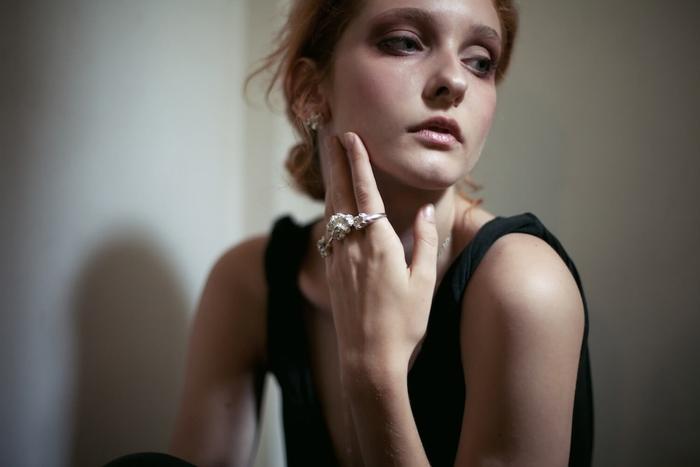 Sterling Silver Irregular Stud earrings by Niza Huang from the Under Earth collection available at cuemars.com