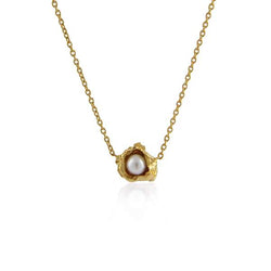 22ct gold plated and white pearl necklace by Niza Huang from the Crush collection available at cuemars.com