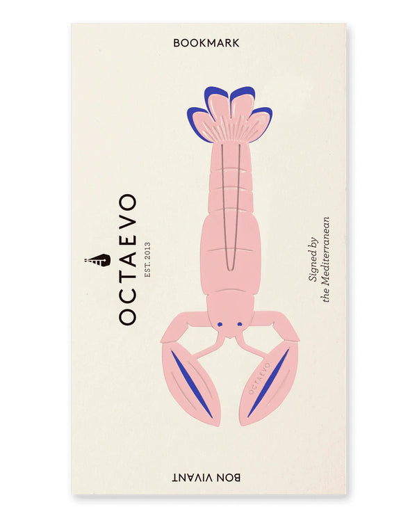 Pink lobster bookmark designed and made by Octaevo available at cuemars.com