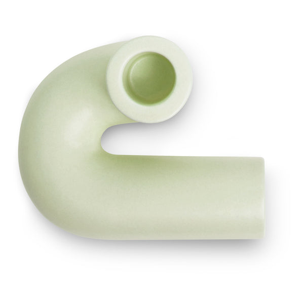 handmade stoneware mint candle holder inspired by ancient columns by Barcelona based Octaevo Studio, available to purchase at cuemars.com