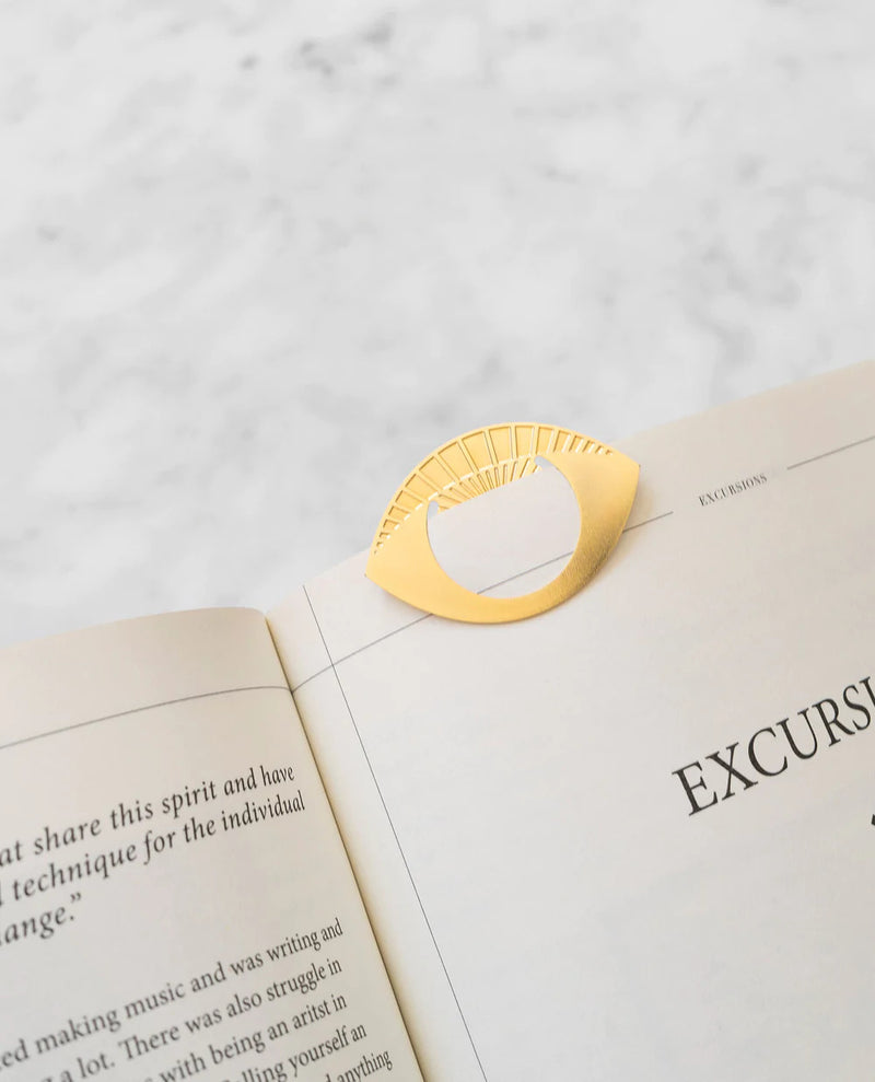 Greeting card of a purple circle with an eye metallic bookmark by Octaevo, available at cuemars.com
