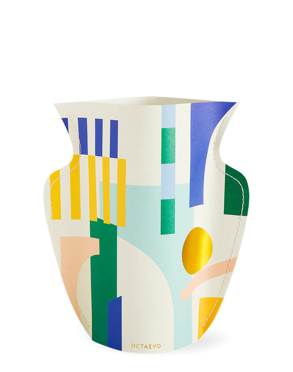 Colourful waterproof paper vase designed and handmade by Spanish brand Octaevo. Available at www.cuemars.com