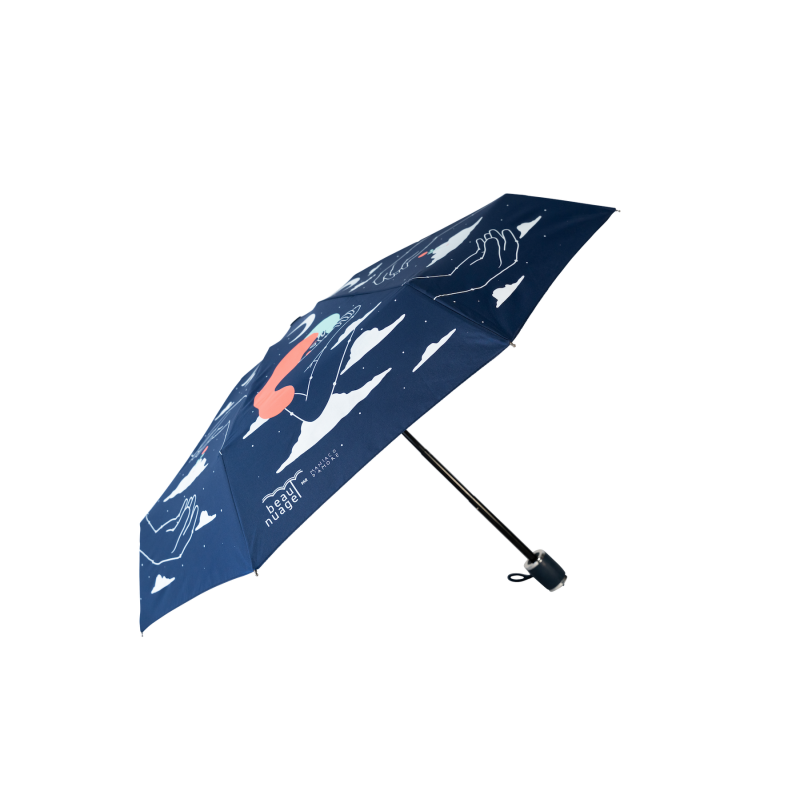product picture of Universal Blue by French brand Beau Nuage, an umbrella made out of recycled plastic bottles aimed to protect our environment as well as keeping us dry from the rain