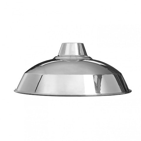 Reflective silver industrial lampshade cuemars