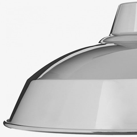 Reflective silver industrial lampshade cuemars