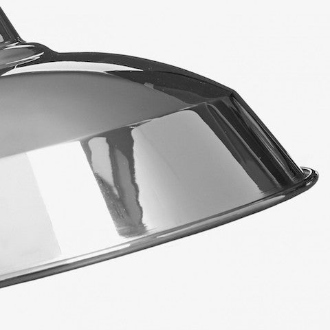 Reflective silver industrial lampshade cuemars