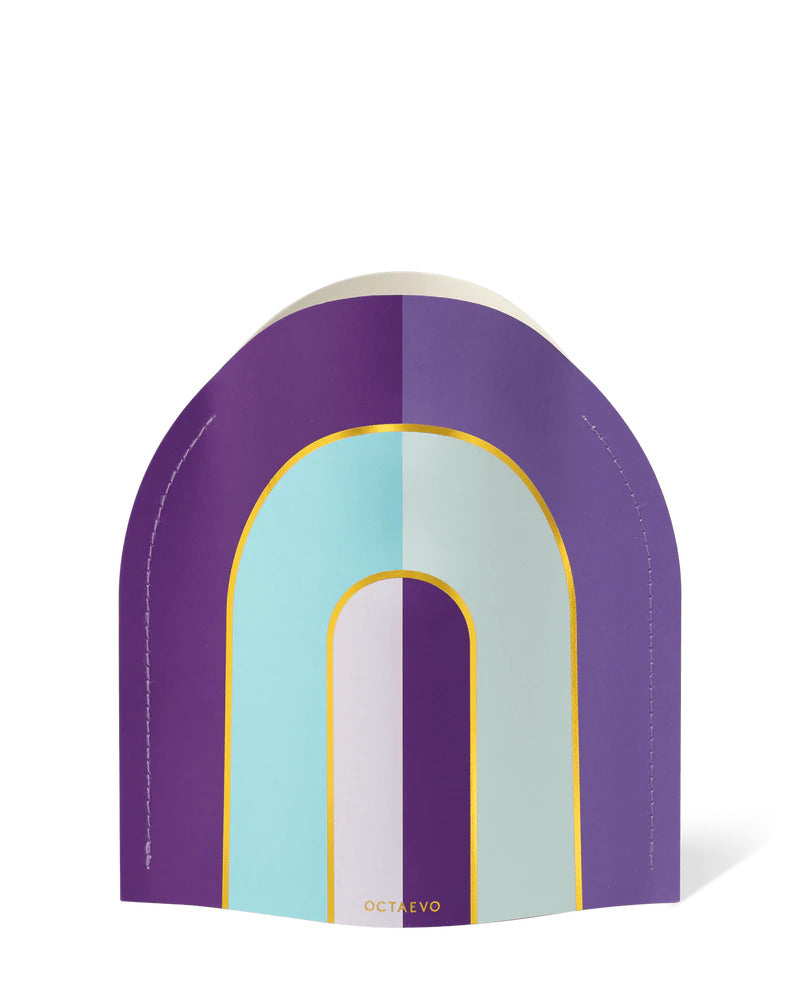 purple and blue paper vase in the shape of an arch by Spanish design studio Octaevo, available at cuemars.com