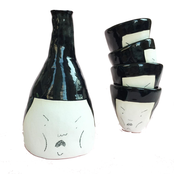 Sake Set in Sumo Wrestler Design