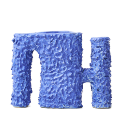 Siup Studio - handmade blue ceramic vase - furry doggo