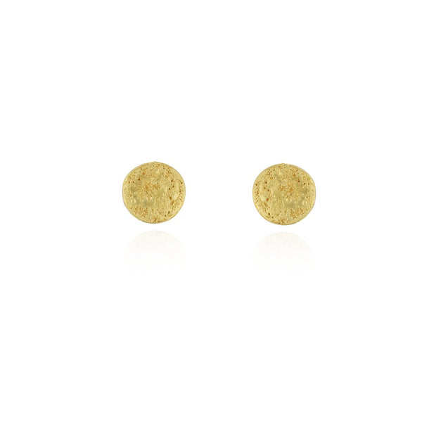 22ct gold plated Silver Small Full Moon earrings by Momocreatura