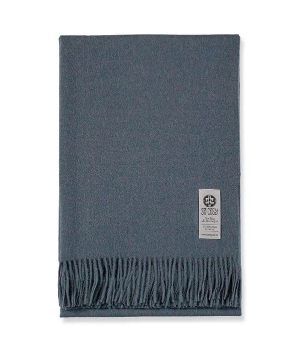 Baby Alpaca Soft Blanket - Boathouse Blue Melange