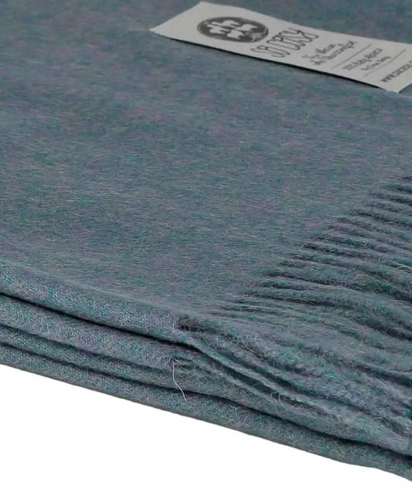 picture of handmade super soft baby alpaca throw by so cosy in blue available online and at the store