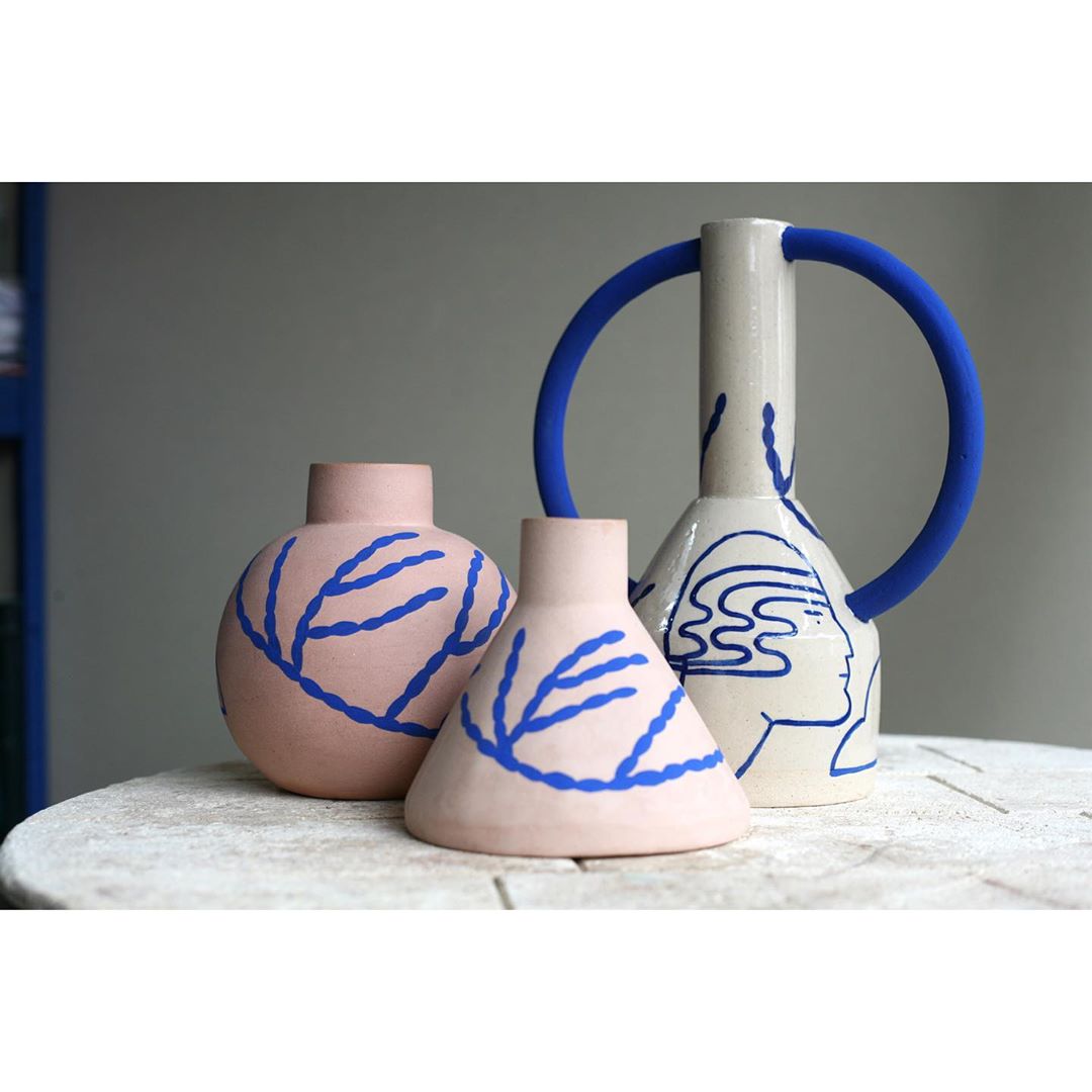 handmade pink cone vase by sophie alda