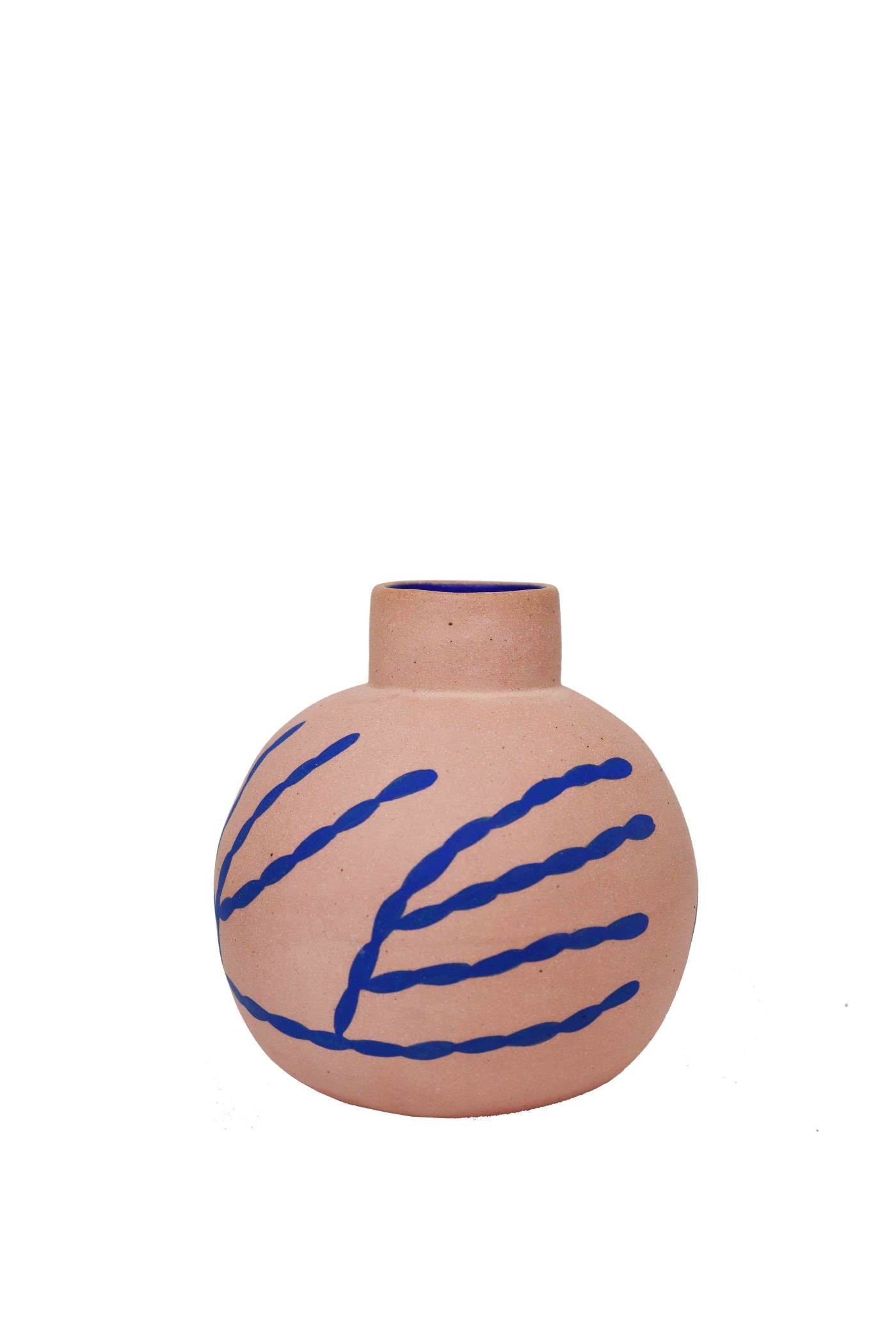 handmade pink and blue ceramic vase by Sophie Alda